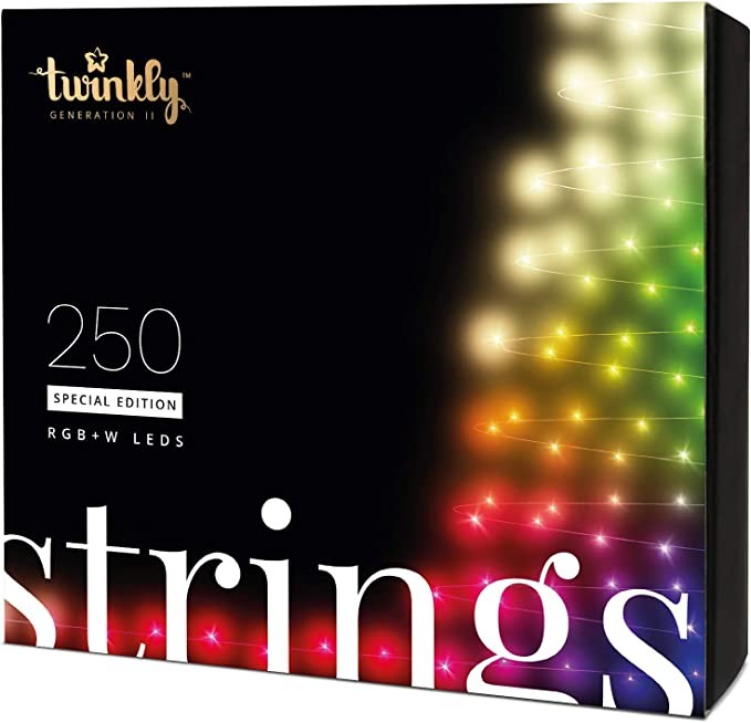 Twinkly Smart Decorations Custom LED String Lights Special Edition – App Controlled Light Strings with 250 RGB+W LED Lights – IoT Ready Customizable Lighting – Create or Download Light Displays
