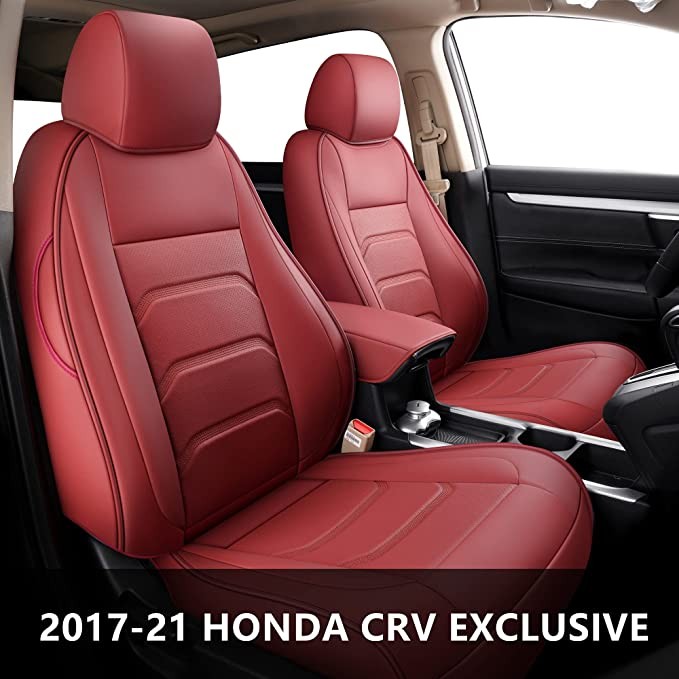 Isen CoverAuto 2017 2018 2019 2020 2021 CRV Custom Seat Cover Full Cover Artificial Leather Seat Cover (Burgundy, 2017-2021 CRV)