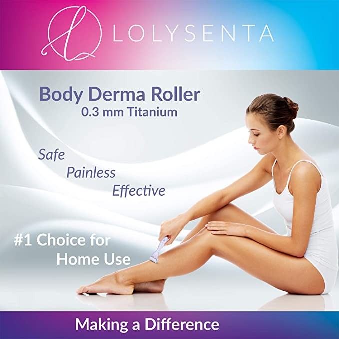 Lolysenta Derma Roller For Body 0.3mm Micro Wafer Shaft (1 Pack)