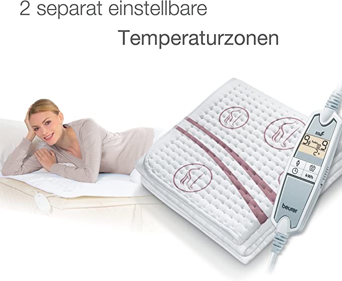 Beurer UB 90 comfortable electric blanket heating mattress two separately adjustable temperature zones